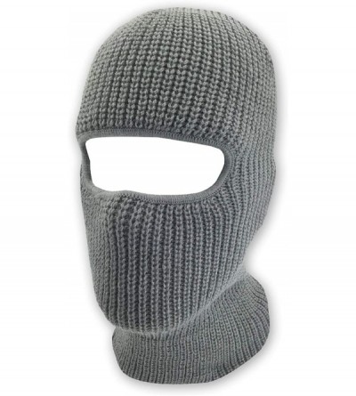 Balaclavas Double Layered Knitted One Hole Ski Mask Tactical Paintball Running - Gray - C6180CDTE36 $19.67