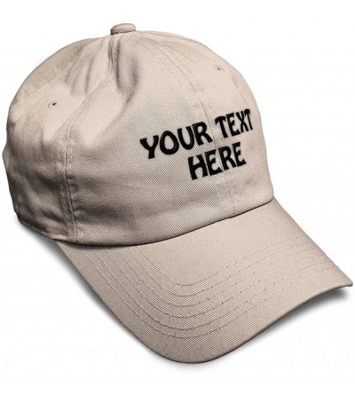 Baseball Caps Soft Baseball Cap Custom Personalized Text Cotton Dad Hats for Men & Women - Stone - CL18DLOSDIC $39.03