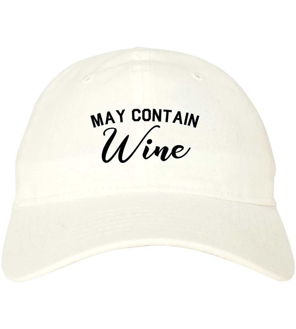 Baseball Caps May Contain Wine Bachelorette Party Dad Hat Baseball Cap - White - CW188N74G7H $19.98