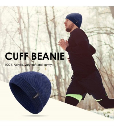 Skullies & Beanies Cuffed Beanie Hat Warm Headwear Daily Knit Hat Sports Skull Cap - Orange - CA18A6UTA32 $9.67