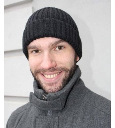 Skullies & Beanies Merino Wool Blend Unisex Winter Hat - Made in Italy! - Lt. Grey - CH11IODWFVT $21.12