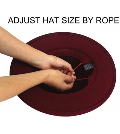 Fedoras Women Belt Buckle Fedora Hat - Claret-red - CV1838X6MQK $29.61