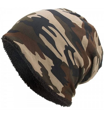 Skullies & Beanies Unisex Fleece Knit Cap Hedging Head Hat Beanie Cap Warm Outdoor - Coffee - C018IRYY7AE $11.91