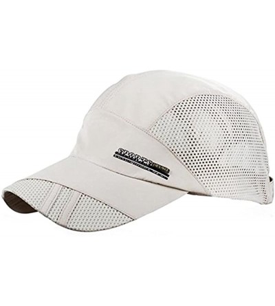 Baseball Caps Men's Women Summer Autumn Outdoor Sport Baseball Hat Running Visor Sun Cap - Beige - CP12DKT3F7J $7.56