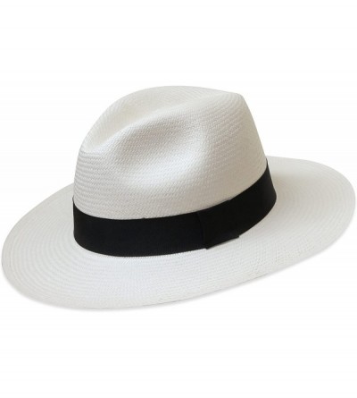 Fedoras Tumia - Fedora Panama Hat - White or Natural - Non-Rollable Version. - White- Black Band - CN12IPNRRQZ $53.74