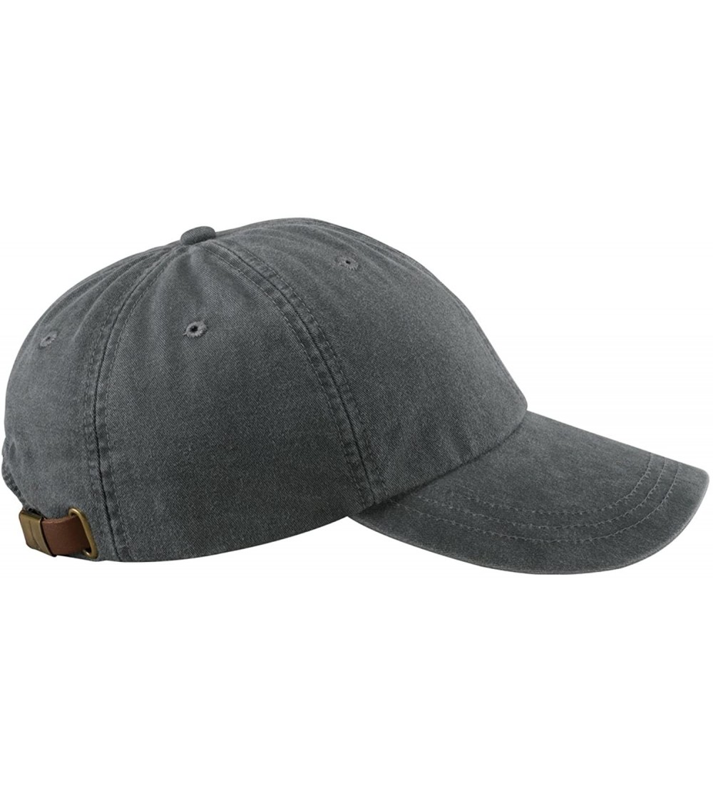 Baseball Caps 6-Panel Low-Profile Washed Pigment-Dyed Cap - Charcoal - C412N3CWA0A $20.15