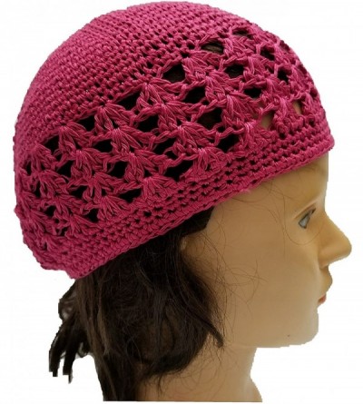 Skullies & Beanies Kufi Hat Skull Cap Islamic Muslim Prayer Hat Skull Chemo Cap Beanie Hats Turban - Fushia - CN18HEDGSDN $11.94