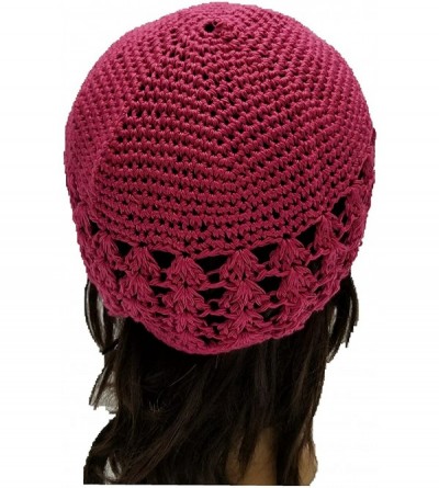 Skullies & Beanies Kufi Hat Skull Cap Islamic Muslim Prayer Hat Skull Chemo Cap Beanie Hats Turban - Fushia - CN18HEDGSDN $11.94