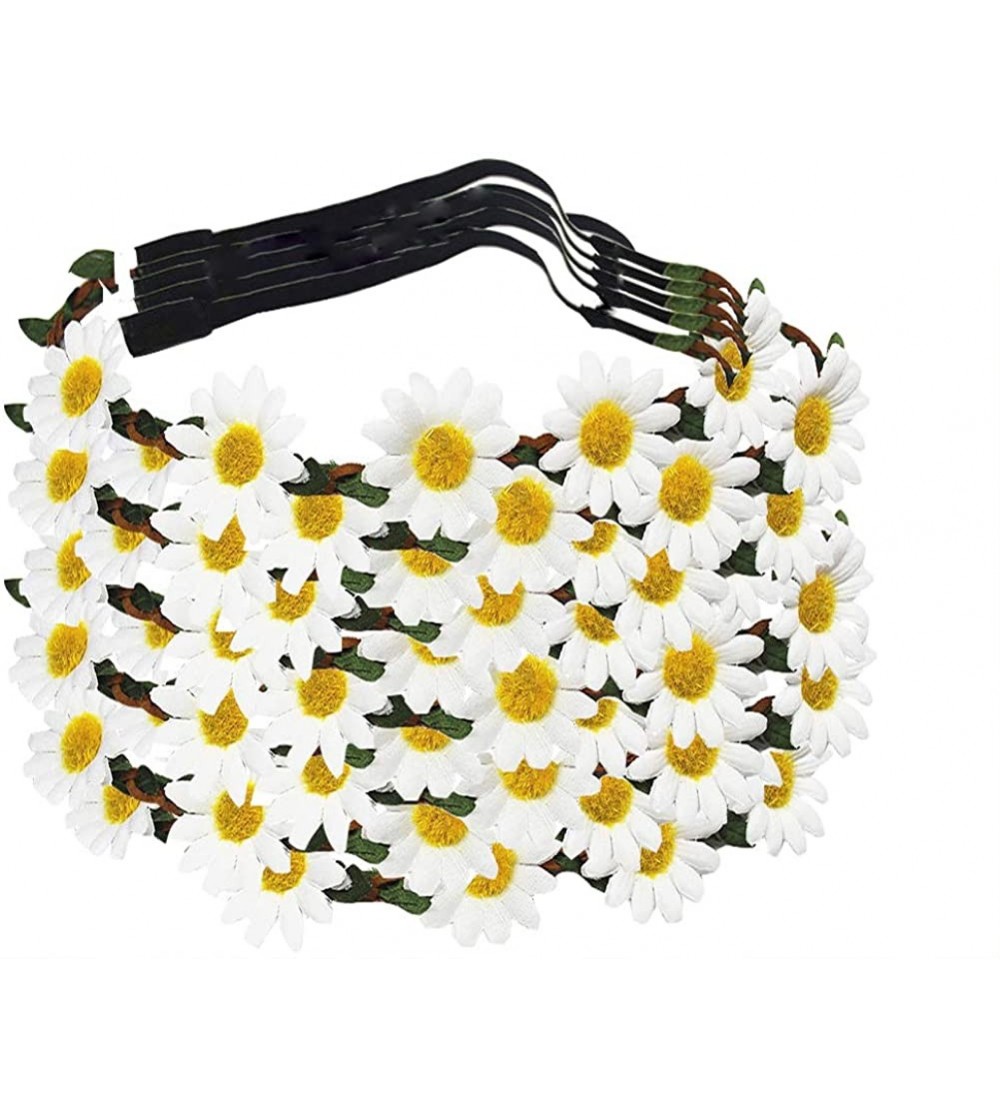 Headbands Women Bohemian White Daisy Flower Elastic Headband Headpieces - 10 Whiet - C0186K5CT0W $37.00