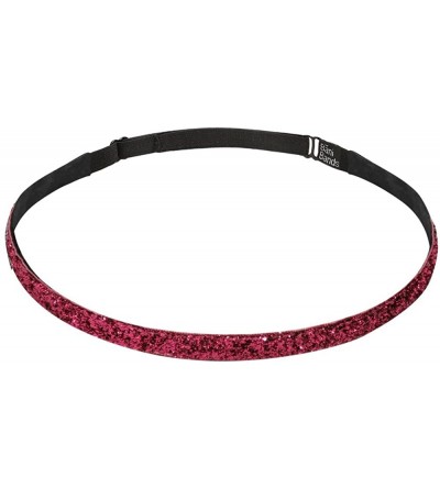 Headbands Women's Glitter Skinny Adjustable Headband with Non-Slip Lining - Glitter-hot Pink - CY11DFHBCIV $20.30