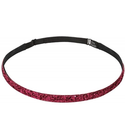 Headbands Women's Glitter Skinny Adjustable Headband with Non-Slip Lining - Glitter-hot Pink - CY11DFHBCIV $9.10