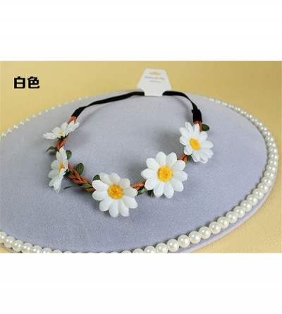 Headbands Women Bohemian White Daisy Flower Elastic Headband Headpieces - 10 Whiet - C0186K5CT0W $16.82