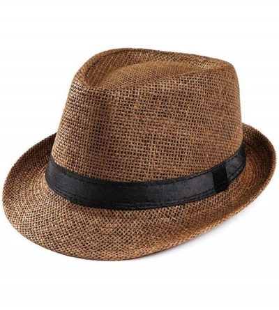 Sun Hats Unisex Summer Round Shape Sunscreen Patchwork Beach Hat Sun Hats - Coffee - CW18RDXXHZY $27.49