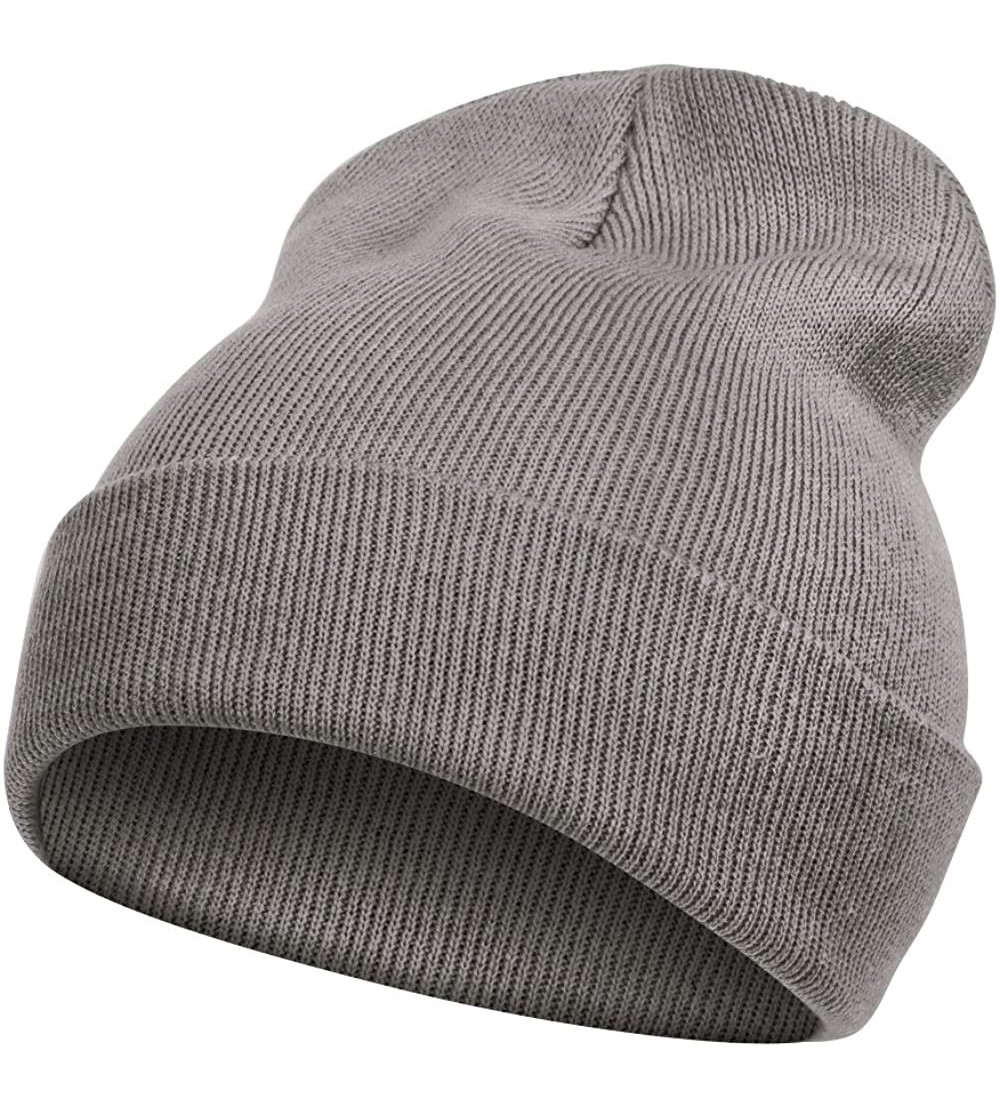 Skullies & Beanies Solid Color Long Beanie - Grey - CD112V0EM0X $8.88