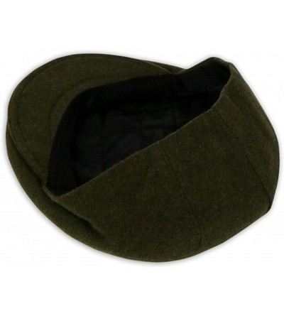 Newsboy Caps Mens Womens Wool Winter Flat Cap Italian Designer Hat (CT514) - Olive Green - C012HMTH28V $21.04
