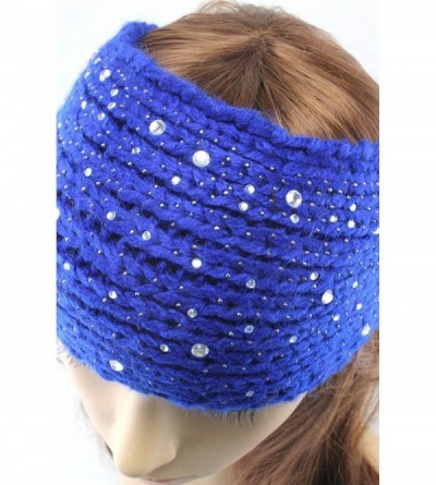 Skullies & Beanies Women Fashion Crochet Rhinestone Headband Knitted Hat Cap Headwrap Band - Yellow - CY187INQTX2 $11.11