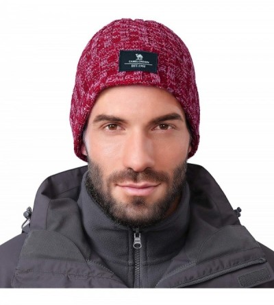 Skullies & Beanies Beanie Hat for Men Women - Stretch & Soft Cable Knit Skull Cap Winter Warm Hats - Red - CT18W38IDQD $11.42