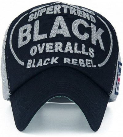 Skullies & Beanies Mens Keep You Feeling Super Trend Overalls Black Rebel Foam Mesh Trucker Hat Baseball Snapback Cap - Black...