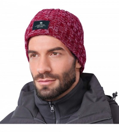 Skullies & Beanies Beanie Hat for Men Women - Stretch & Soft Cable Knit Skull Cap Winter Warm Hats - Red - CT18W38IDQD $24.85
