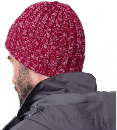 Skullies & Beanies Beanie Hat for Men Women - Stretch & Soft Cable Knit Skull Cap Winter Warm Hats - Red - CT18W38IDQD $11.42