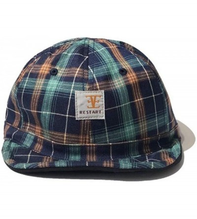 Baseball Caps Casual Plaid Classic Reversible Vintage Short Brim Baseball Cap Cotton Trucker Hat - Gd08-blue - C2192A3NESO $1...