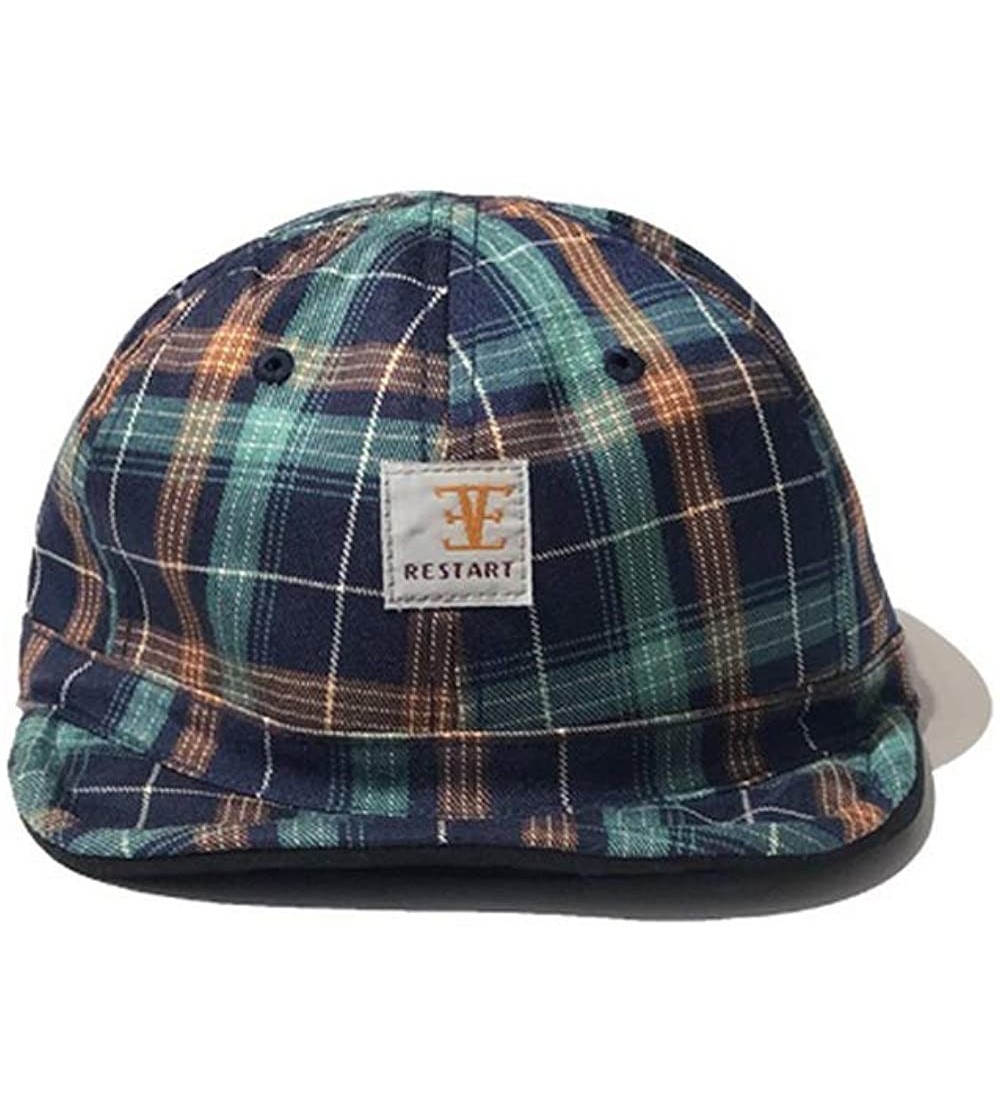 Baseball Caps Casual Plaid Classic Reversible Vintage Short Brim Baseball Cap Cotton Trucker Hat - Gd08-blue - C2192A3NESO $1...