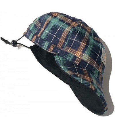 Baseball Caps Casual Plaid Classic Reversible Vintage Short Brim Baseball Cap Cotton Trucker Hat - Gd08-blue - C2192A3NESO $1...