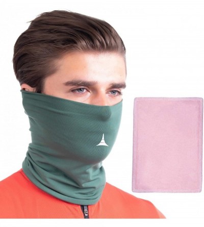Balaclavas Face Mask Reusable with Filter - Anti Pollution Neck Gaiter - Face Cover - Forest Green - CV198XQY5DQ $35.03