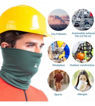Balaclavas Face Mask Reusable with Filter - Anti Pollution Neck Gaiter - Face Cover - Forest Green - CV198XQY5DQ $19.41