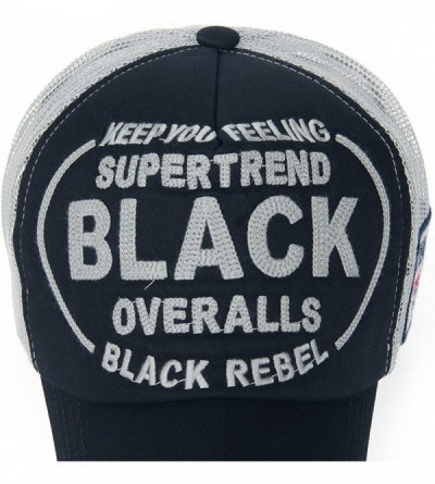 Skullies & Beanies Mens Keep You Feeling Super Trend Overalls Black Rebel Foam Mesh Trucker Hat Baseball Snapback Cap - Black...