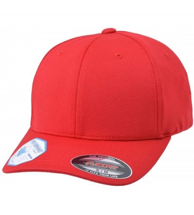 Baseball Caps Flexfit Cool and Dry Sport Baseball Fitted Cap - Red - C411LP995QH $24.65