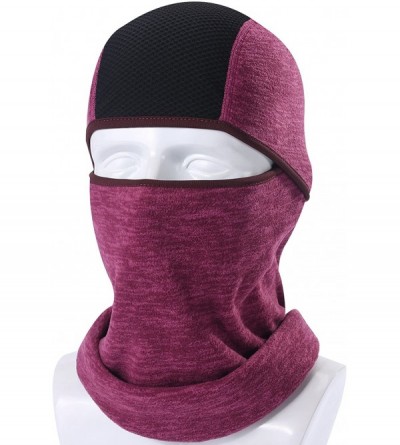 Balaclavas Original Double Layer Fleece - Heavyweight Neck Warmer Balaclava - Warm - Red - CK18GE37266 $11.97