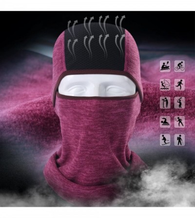 Balaclavas Original Double Layer Fleece - Heavyweight Neck Warmer Balaclava - Warm - Red - CK18GE37266 $11.97