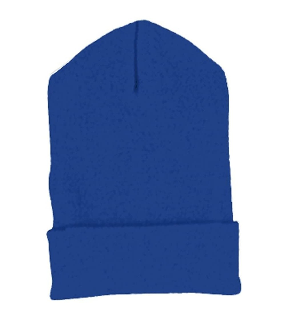 Skullies & Beanies Heavy Weight Cuffed Knit Cap - Royal Blue - CJ114B0CYWJ $9.37