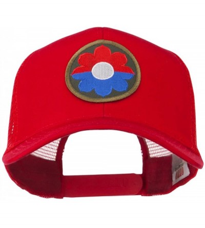 Baseball Caps US Army 9th Infantry Division Patched Mesh Back Cap - Red - CP11LUGWRKV $21.34