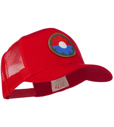 Baseball Caps US Army 9th Infantry Division Patched Mesh Back Cap - Red - CP11LUGWRKV $21.34