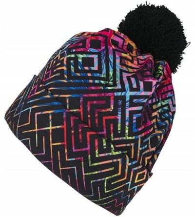 Skullies & Beanies Unisex 3D Print Skullies & Beanies with Pompon - Labyrinth - CE12N85YBM1 $18.36