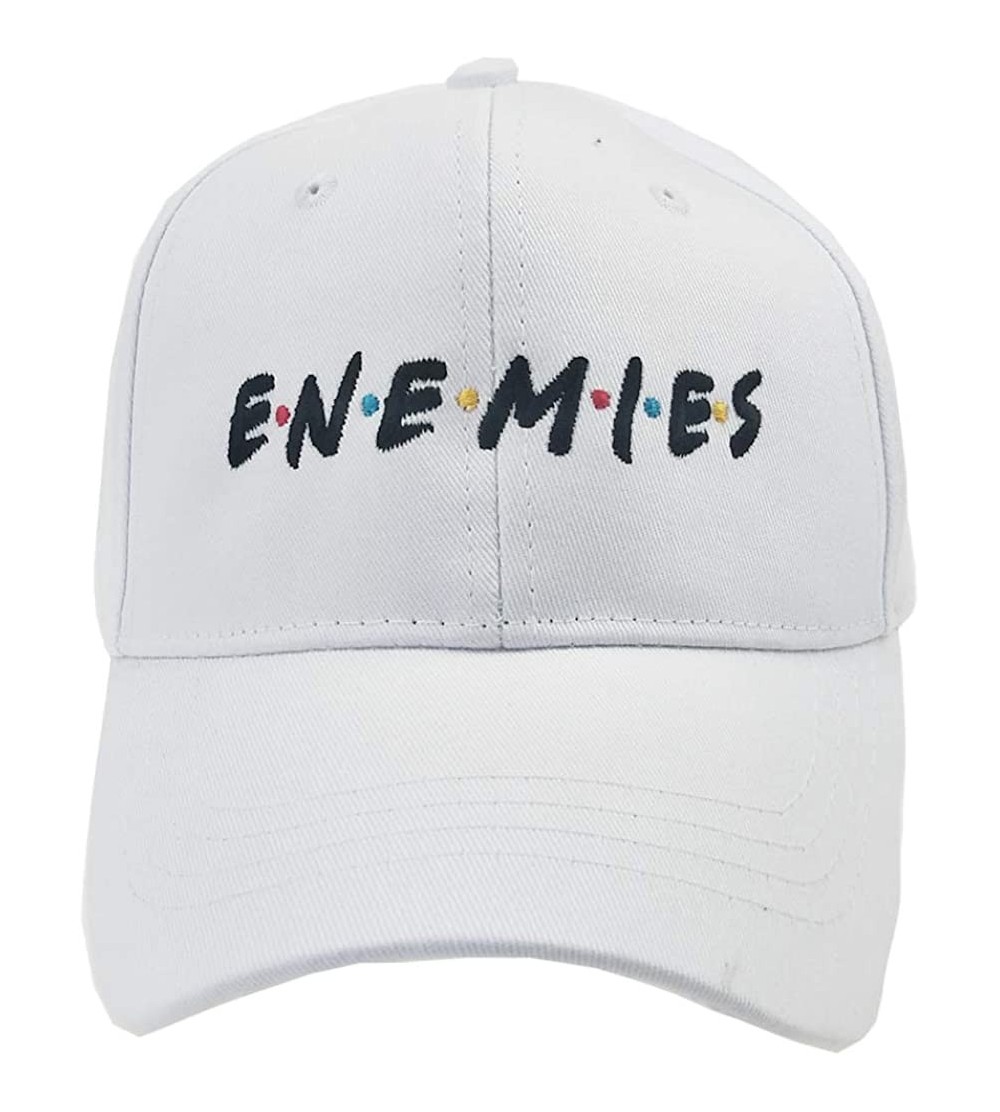 Baseball Caps Fashion Adjustable Dad Hat Enemies Embroidery Baseball Cap Men and Women Hip-hop Letter Cap Black - White - CM1...
