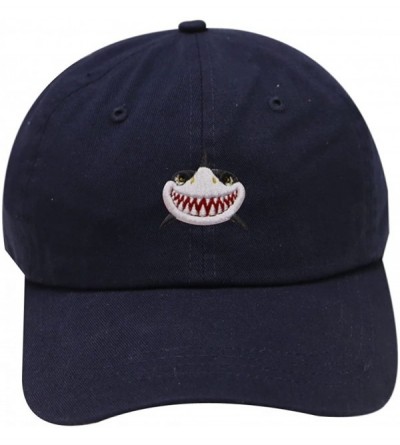 Baseball Caps Shark Face Cotton Baseball Dad Caps - Hunter Green - C417YEW9R9H $23.36