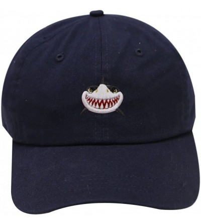 Baseball Caps Shark Face Cotton Baseball Dad Caps - Hunter Green - C417YEW9R9H $15.15