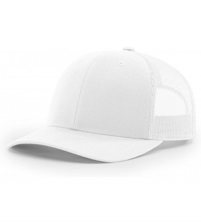 Baseball Caps White 112 Mesh Back Trucker Cap Snapback Hat w/THP No Sweat Headliner - CW185KI703S $21.05