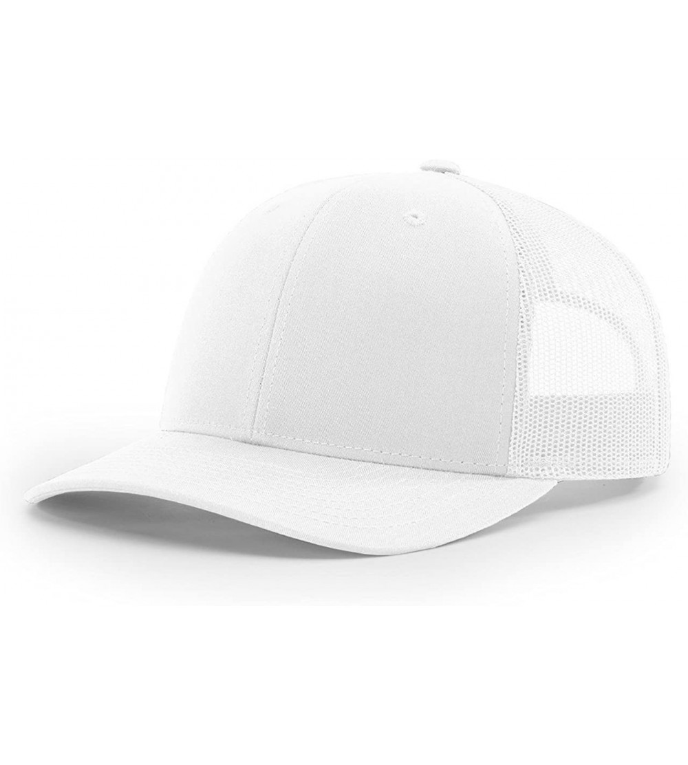 Baseball Caps White 112 Mesh Back Trucker Cap Snapback Hat w/THP No Sweat Headliner - CW185KI703S $21.05