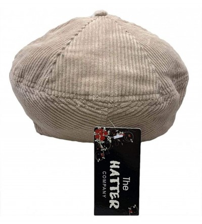 Newsboy Caps Newsboy Cap Thick Corduroy 6 Panel Cabbie - Tan - CO18LMAGLOD $16.77