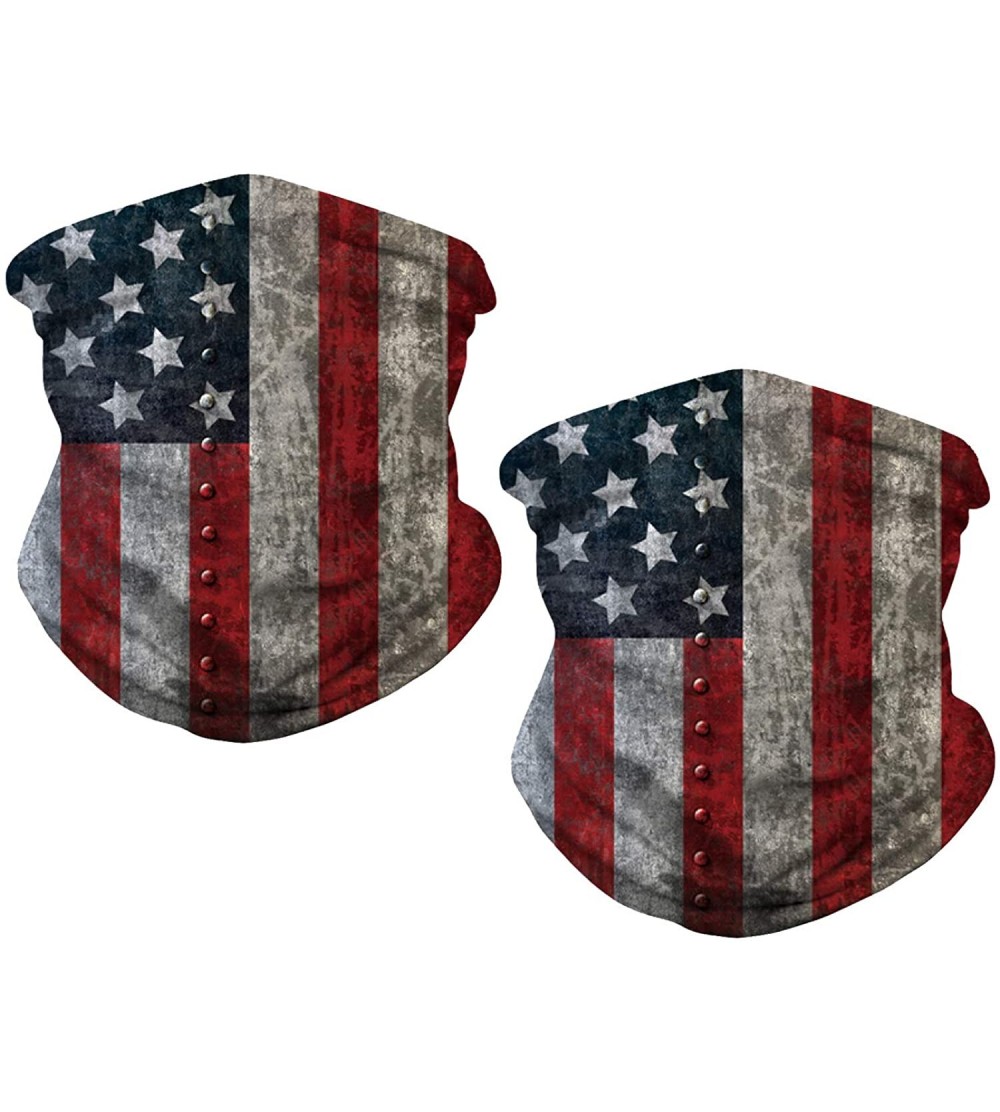 Balaclavas American Bandanas Balaclava Protection - American Flag Blue 2 Pack - CB197AYW90K $18.81