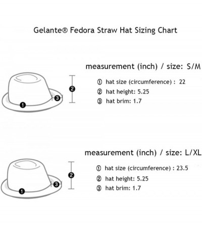 Fedoras Summer Fedora Panama Straw Hats with Black Band - Tan - CE1827886A2 $11.79