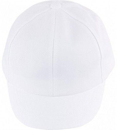 Baseball Caps B409 Empty Plain Ball Cap Cute Short Bill Design Cotton Baseball Hat Truckers - White - CC18ERNYL4E $23.26