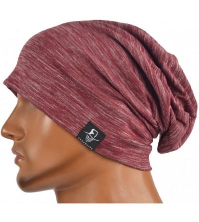 Skullies & Beanies Men Slouch Hollow Beanie Thin Summer Cap Skullcap B011h - 079-red - CB18S60NLE0 $16.12