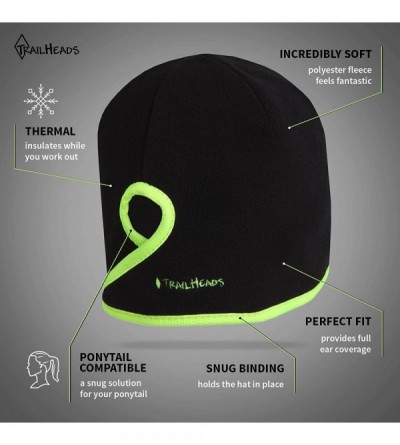 Skullies & Beanies Women's Ponytail Hat - Runner's Beanie - Black / Hi-vis - CX11BWCLEKH $24.60