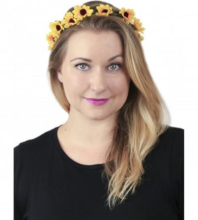 Headbands Sunflower Floral Flower Yellow Head Hair Crown - CT129JUIA27 $9.64