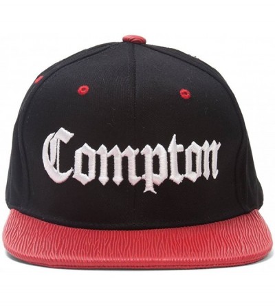 Baseball Caps Compton Olde English Adjustable Snapbacks (Various Designs) - Black/Red - CS126XAMC6B $23.04